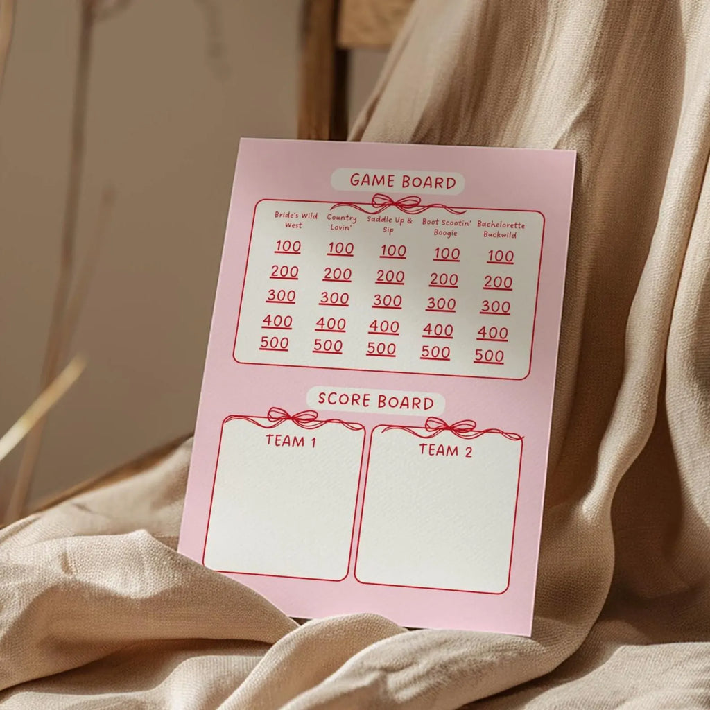 Cowgirl bachelorette jeopardy game