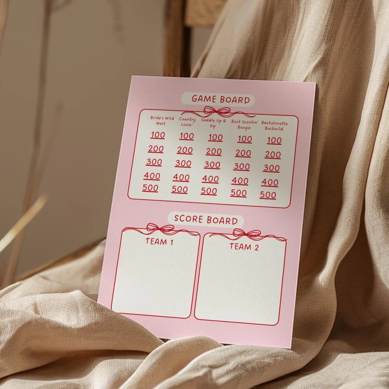 Cowgirl bachelorette jeopardy game